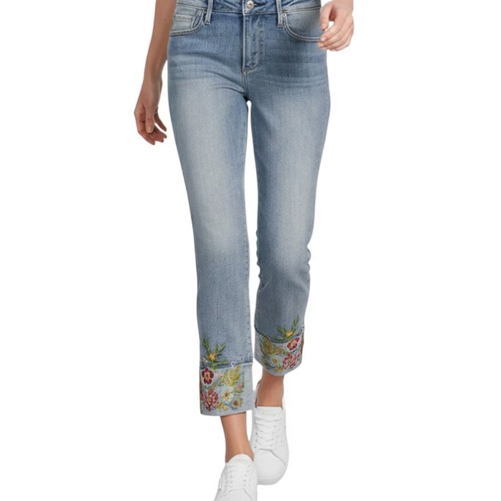 Driftwood Collette Floral Embroidered Blue Jeans - Picture 11 of 11
